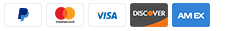 PayPal, Visa, Mastercard, Discover and AMEX accepted