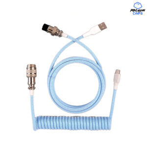 Blue Coil Aviator Cable Type C for Mechanical Keyboards USB Keyboard Cable