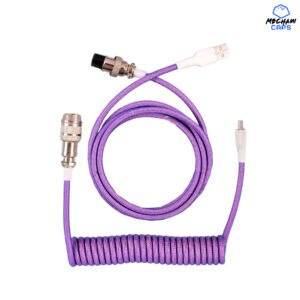 Purple Coil Aviator Cable Type C for Mechanical Keyboards USB Keyboard Cable