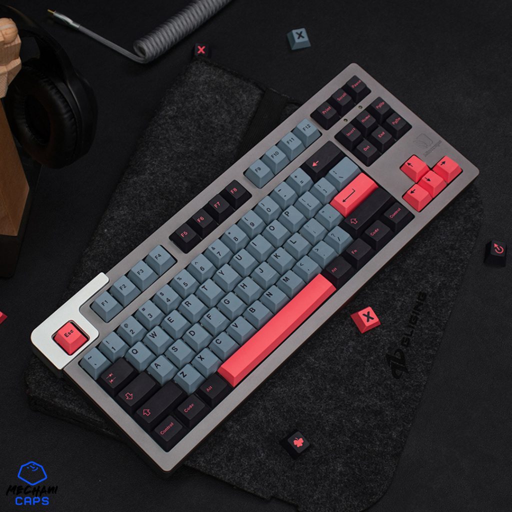 Crimson Key Caps Set GMK 8008 PBT Keycaps Cherry Profile Mechanical Keyboard Sublimation GMK Key Cap For MX Switch Mechanical Keyboard 129 Keys