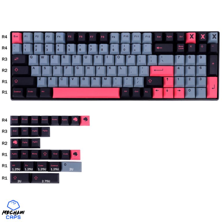 Crimson Key Caps Set GMK 8008 PBT Keycaps Cherry Profile Mechanical Keyboard Sublimation GMK Key Cap For MX Switch Mechanical Keyboard 129 Keys