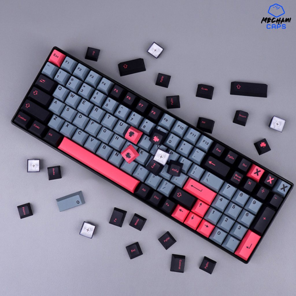 Crimson Key Caps Set GMK 8008 PBT Keycaps Cherry Profile Mechanical Keyboard Sublimation GMK Key Cap For MX Switch Mechanical Keyboard 129 Keys