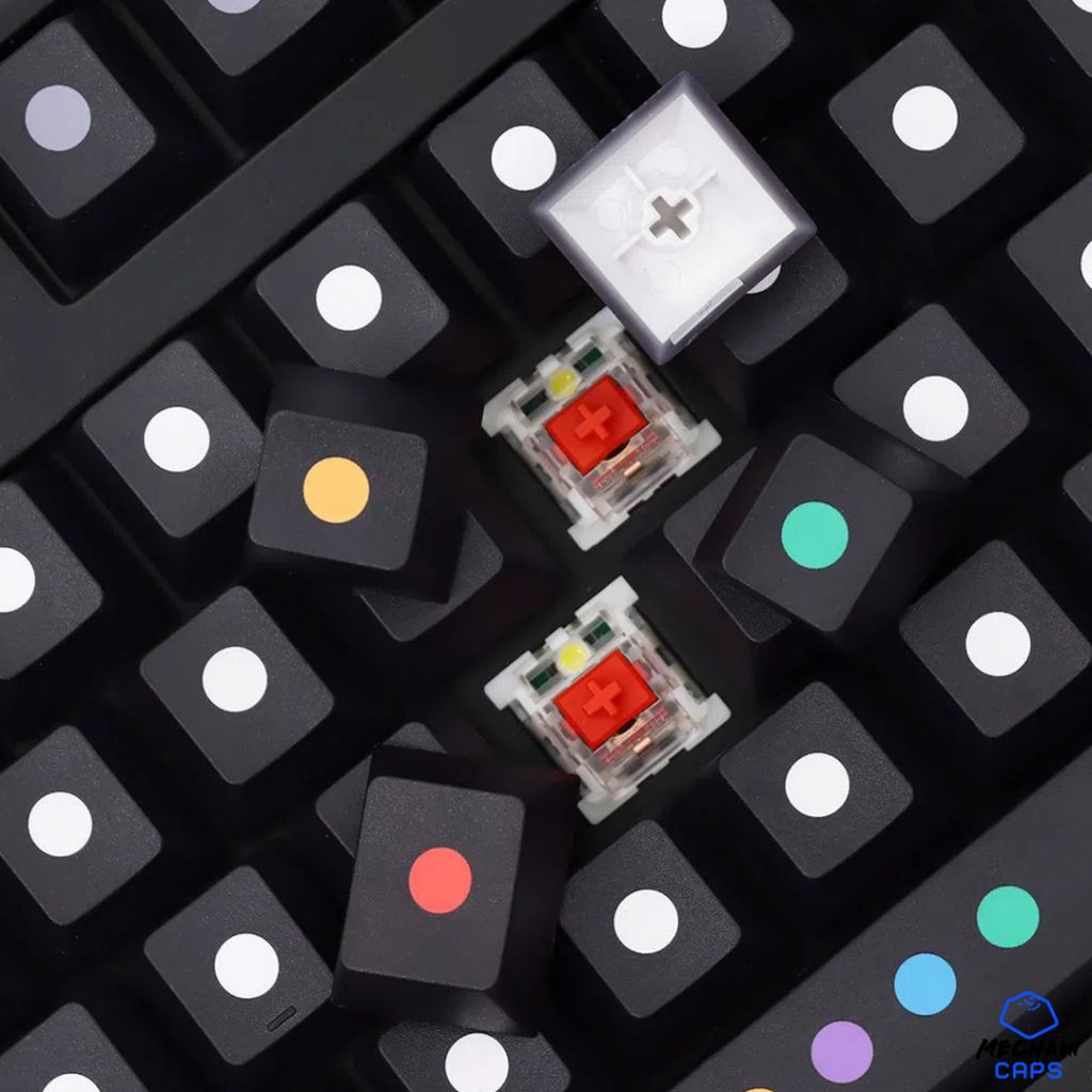 Letterless Dots Key Caps for Mechanical Keyboards Cherry MX Black Close up